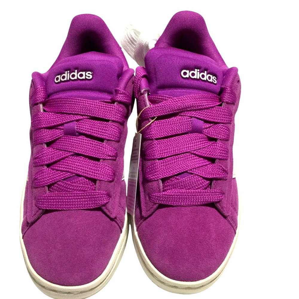 Adidas Grand Court 2.0 Purple Suede Sneakers Womens 7 Magenta White IH7231 NEW